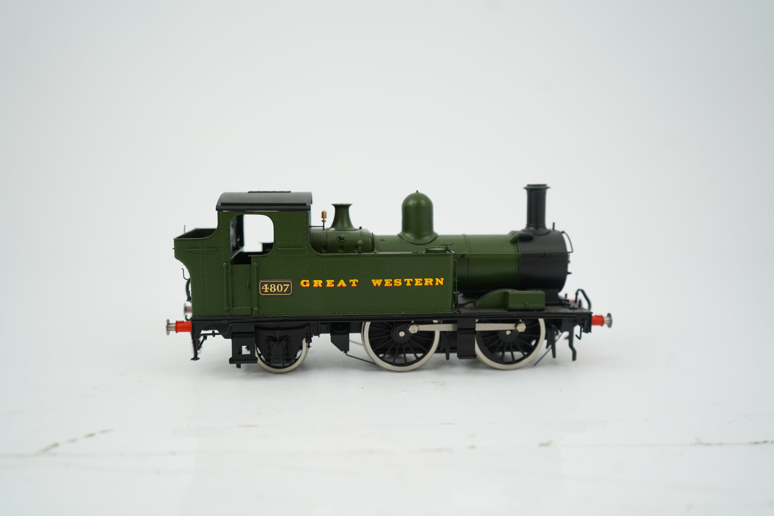 An 0 Gauge Tower Models, Blackpool, made in Sancheng China, model of GWR Class 48xx, 4807, 0-4-2T locomotive, powered for two rail operation.